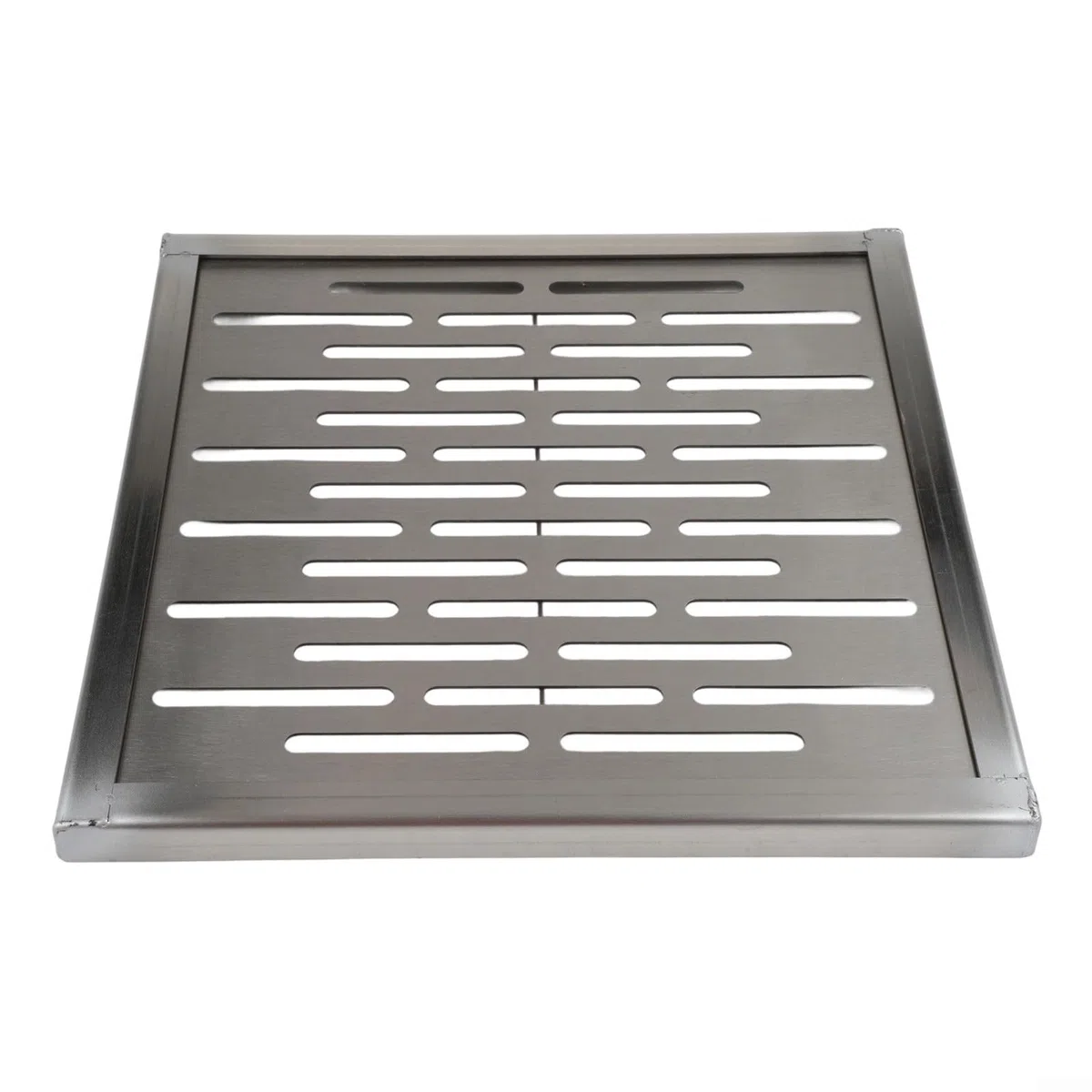Copertura rettangolare per scarico fognario esterno con telaio in acciaio inox, copertura di drenaggio per acqua rapida per interni ed esterni (300 x 300 x 20 mm)
