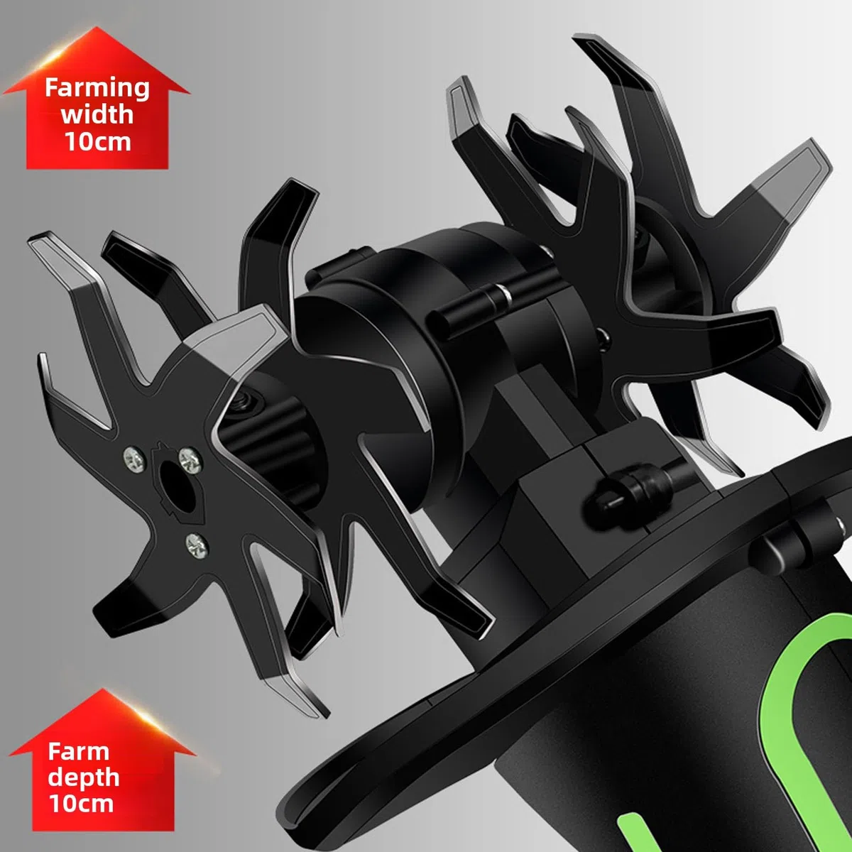 Fockety Motocoltivatore a batteria, motocoltivatore elettrico da giardino a 235 giri/min con larghezza di fresatura di 4 pollici e profondità di 4 pollici per giardinaggio, prato