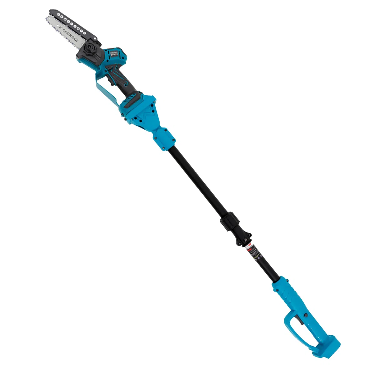 Potatore elettrico a batteria da 18 V, manico telescopico con piastre guida intercambiabili da 15,2 cm e 20,3 cm e seghetto elettrico abbinato, per potatura di alberi, potatura e cura del giardino