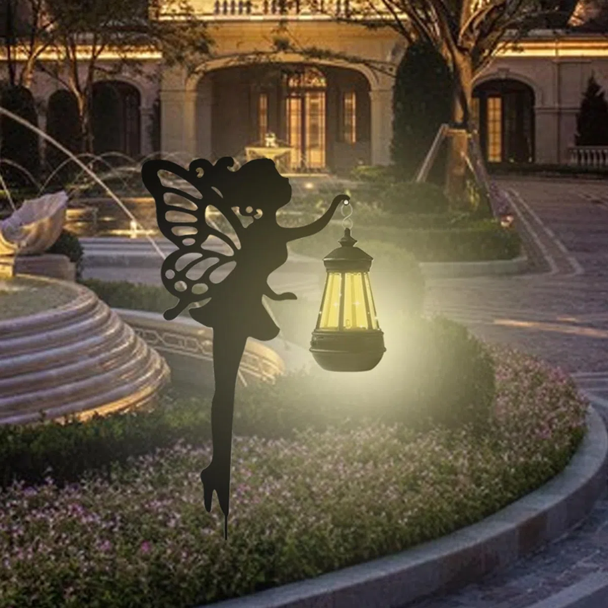 Pali da Giardino Decorativi | Figurina Solare Da Esterno Con,Decorazione da Giardino,Per Cortile Patio Portico Prato Paesaggistica Natale E Feste