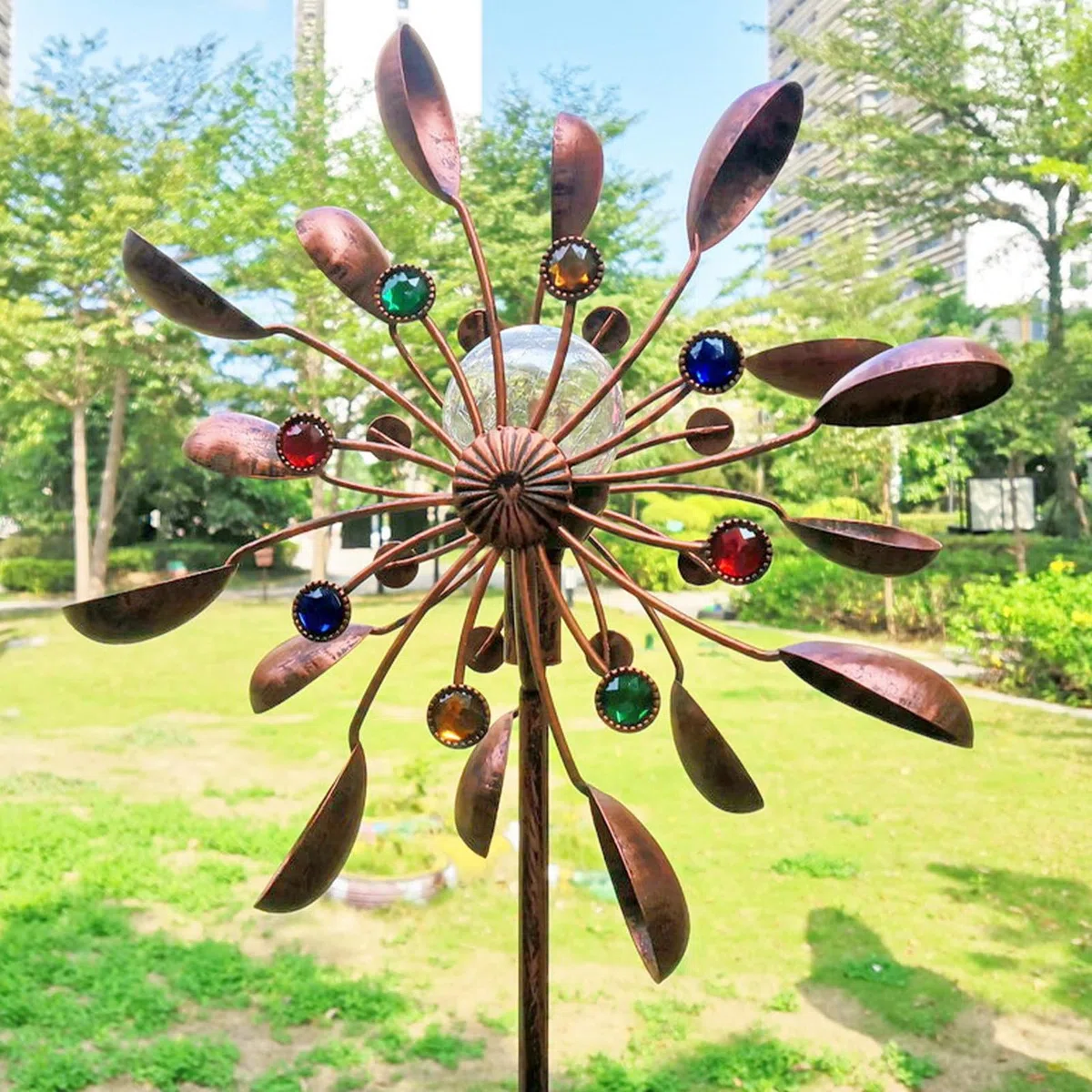 Girandola da giardino a LED a energia solare, impermeabile, decorazione esterna con luce per cortile e patio