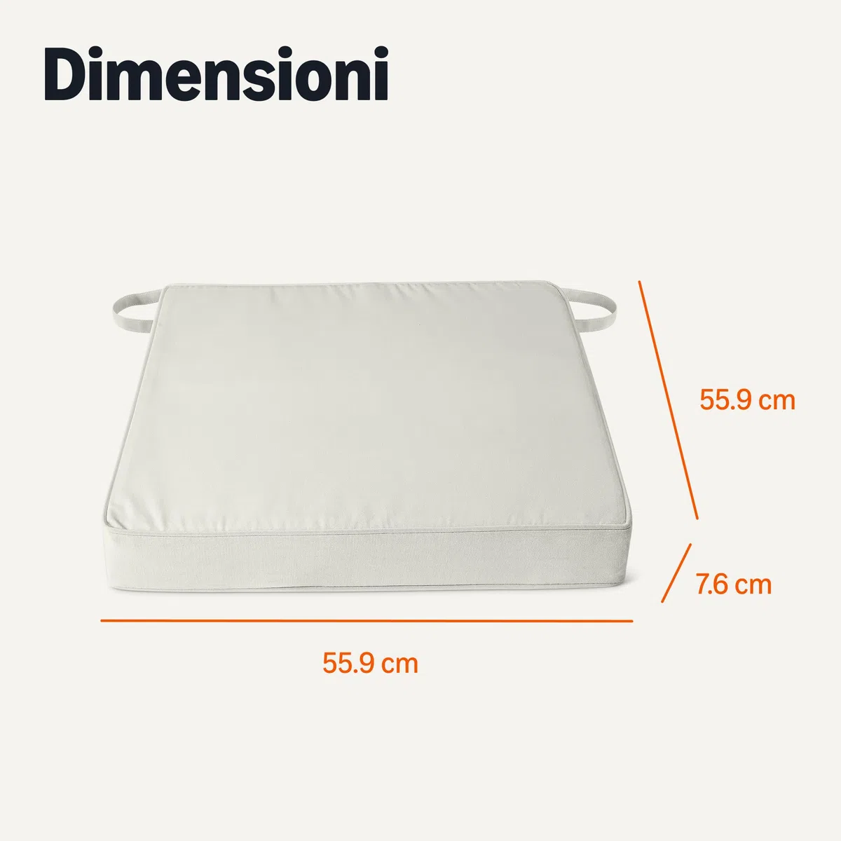 Amazon Basics - Cuscino per Sedia da Giardino. 55.9x55.9x7.6 cm. Beige. Confezione da 2