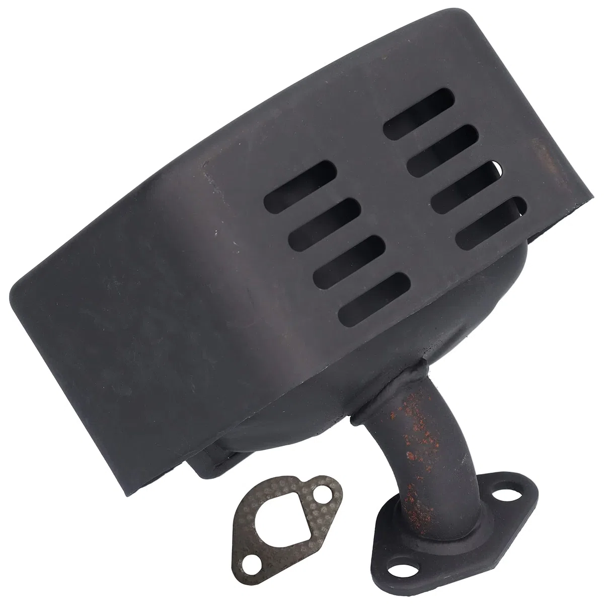 Scarico silenziatore, Scarichi silenziatore portatile di facile installazione Riduzione del rumore in acciaio inossidabile per GX120 GX160 GX200 168F(Nero)