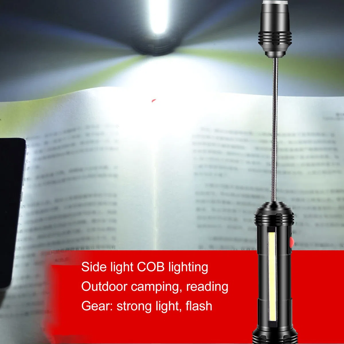 ciciglow Luce per Barbecue con Lampada Laterale, Luce per Barbecue a Collo D'Oca Flessibile, Base Magnetica, Resistente all'Acqua e al Calore, Regali per grigliate per Uomini e Donne