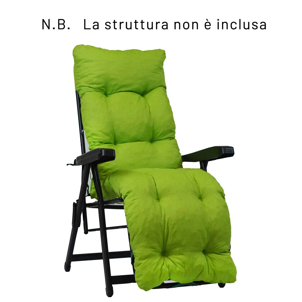 TECNOWEB Cuscino Imbottito per Sdraio con poggiapiedi (160x45cmx10cm) - 100% Made in Italy - Ricambio Cuscino Ideale per Sdraio da Giardino - Disponibili Diversi Colori