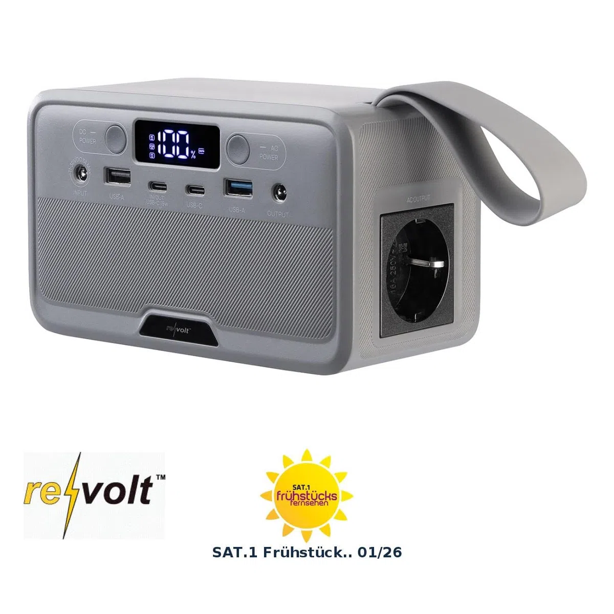 revolt 230V Powerbank: Power Station & Generatore Solare, HSG-4505, 89,6 Wh, 100 Watt / 200 W (carico Continuo/Pico) (powerstation generatore Solare, Stazione di Alimentazione Mobile, Pannello)