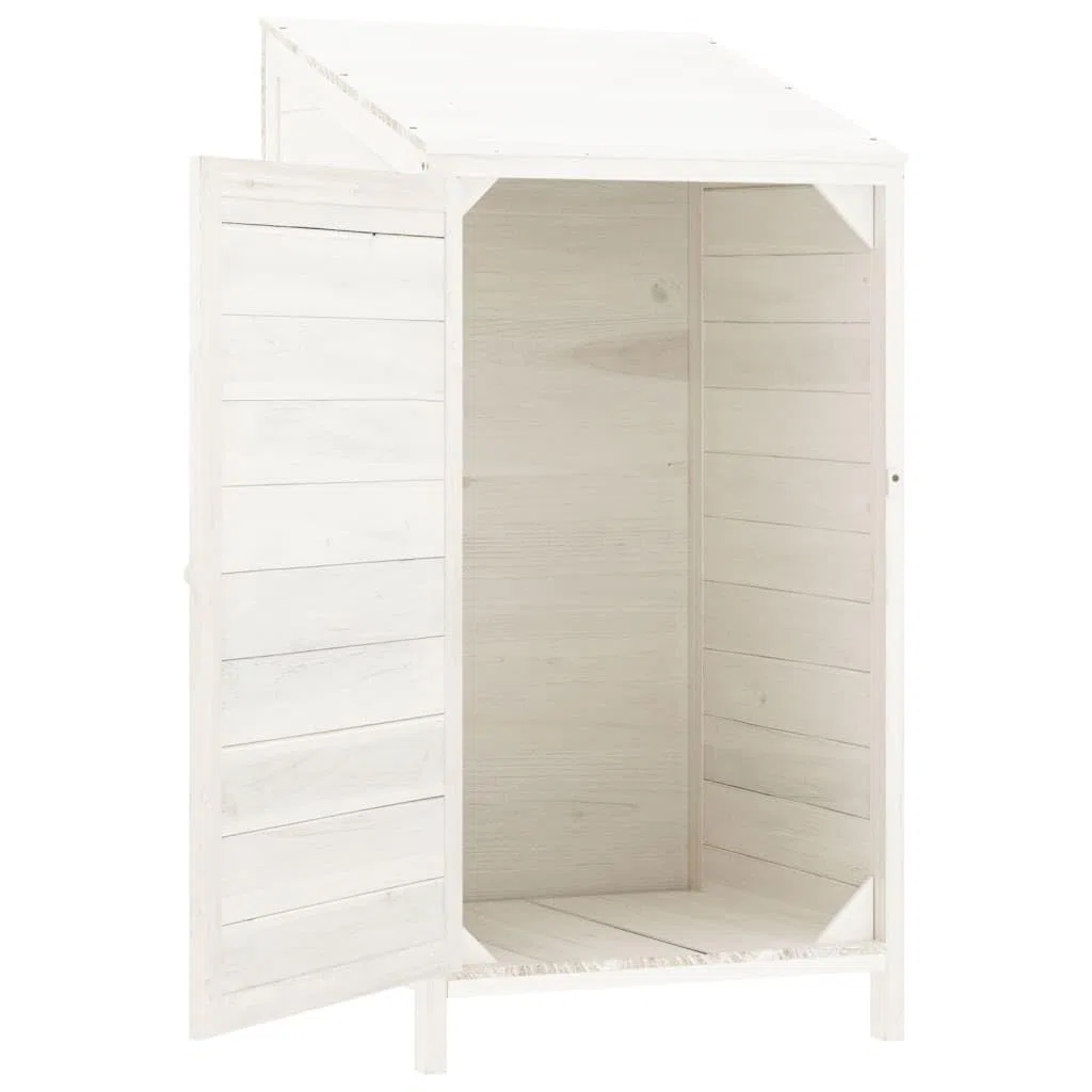 Casetta per attrezzi in legno massiccio di abete bianco, 55 x 52 x 112 cm, con telaio stabile e ampio spazio per attrezzi da giardino e utensili da giardino, robusta casetta da giardino in legno