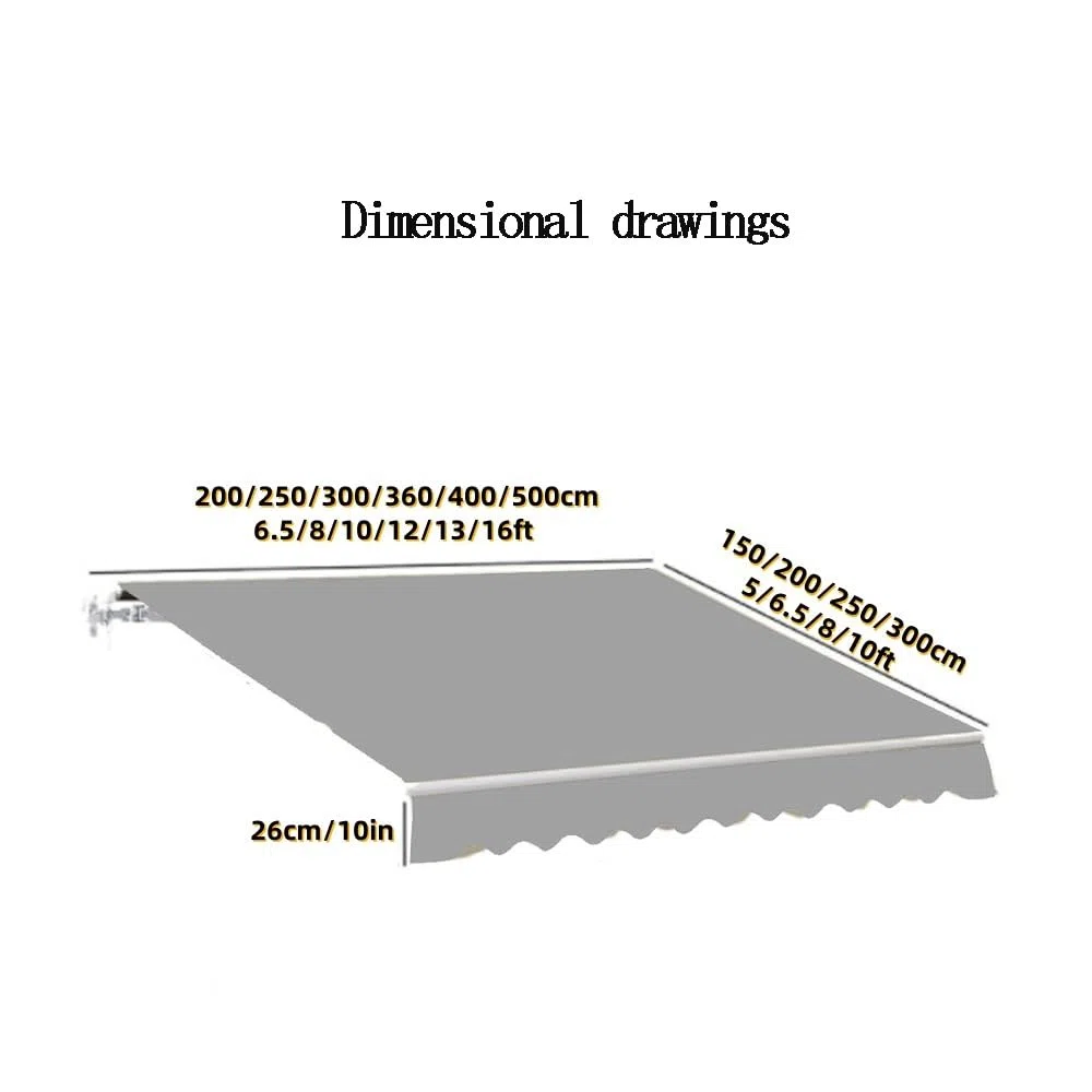 Esterno Tessuto per Tende da Sole Retrattile Tessuto di Ricambio per Tenda da Sole da Giardino, Terrazzo Telo per Tenda da Sole Impermeabile(Beige,8x6.5ft/250x200cm)