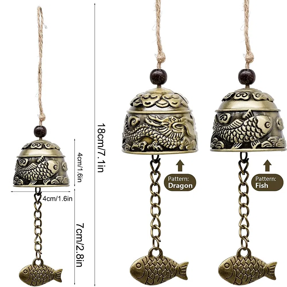 3 Pezzi Campana Appendere Vintage, Campanella a Vento, Windchime Vintage Campane, Vintage Wind Chimes Campana, Campana Feng Shui da Giardino, per Giardino di casa Hanging Good Luck Blessing