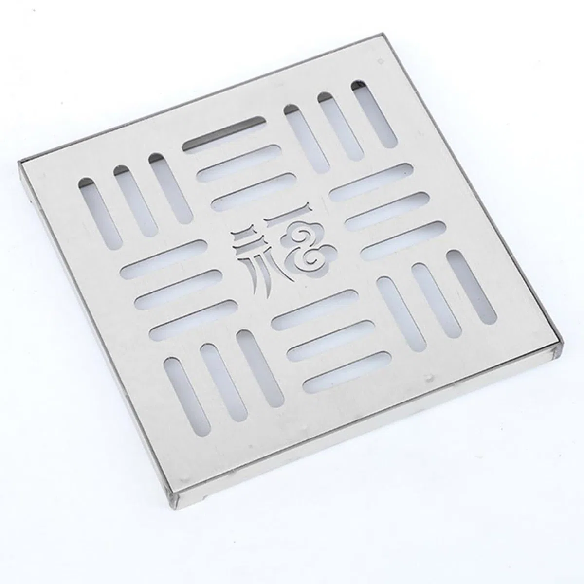 Griglia di scarico quadrata per esterni, griglia di scarico per esterni, copertura per canali di drenaggio per acqua piovana per patio, prato, giardino (150 x 150 x 20 x 2 mm)