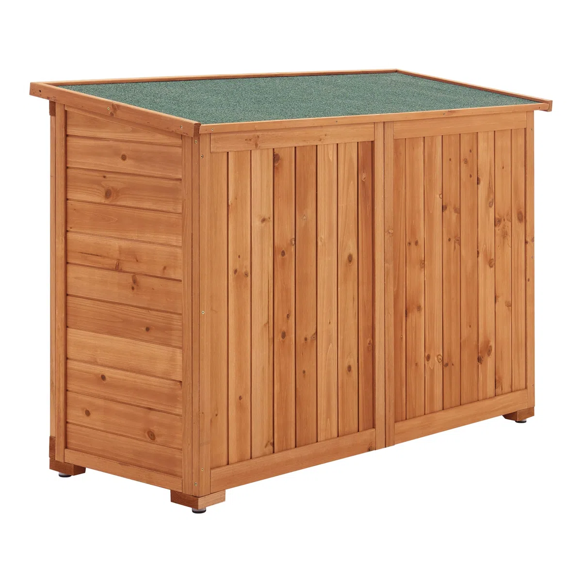 [en.casa] Armadio da Giardino (AxLAxP) 88 x 128 x 50 cm Mobile da Esterno per Immagazzinaggio con 2 Ante - Struttura in Legno - Tettuccio Antipioggia