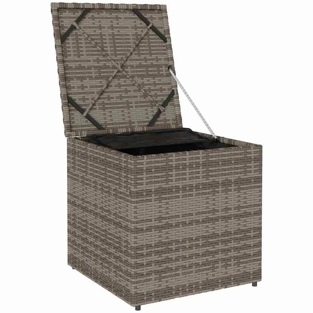 Scatola per cuscini in polyrattan, 50 x 50 cm, con spazio di archiviazione e stoccaggio per cuscini da giardino, spaziosa scatola per mobili da terrazza e accessori