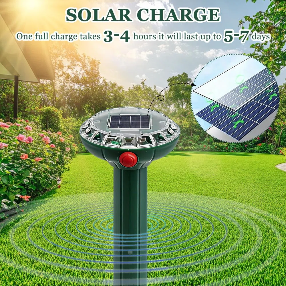 Scaccia Ultrasuoni Solare, Dissuasori per Talpe Professionali, Ideali per terrazze, Giardini e Prati, Coprono Un'Ampia Superficie