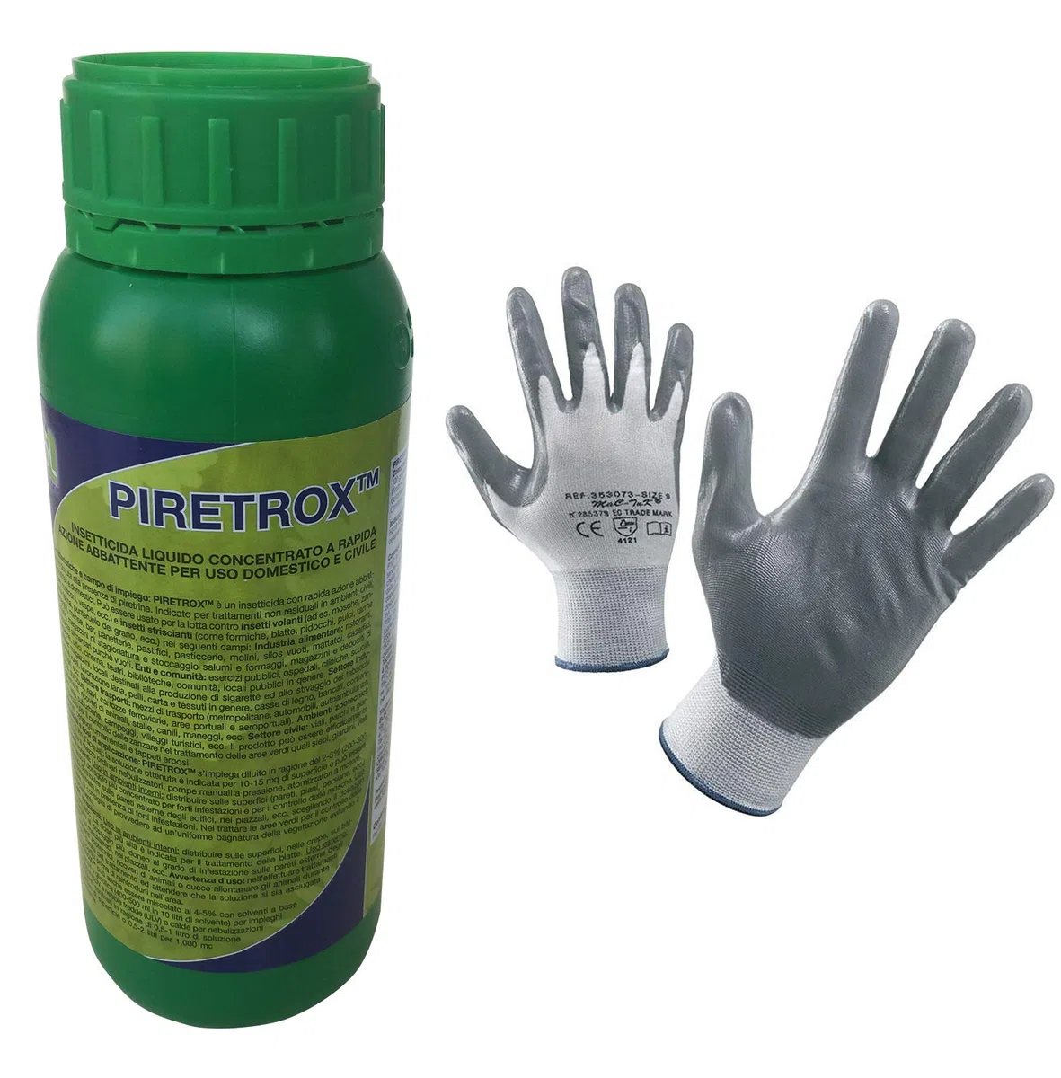 Insetticida Piretrox ml 500 Concentrato con Piretro Naturale. Contro Tutti gli Insetti Volanti e Striscianti. In omaggio Guanti NBR