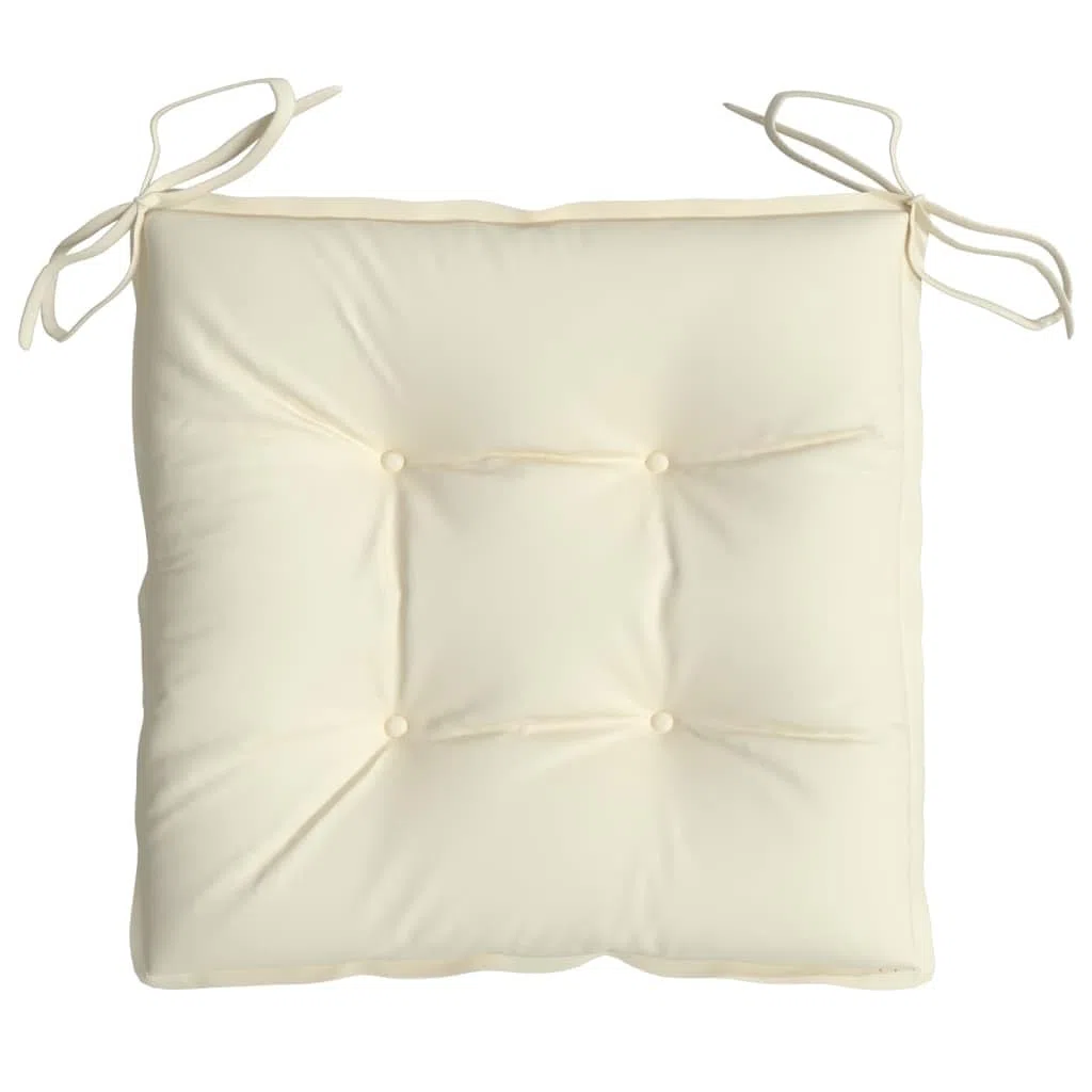 vidaXL Cuscini per Sedia 4 pz Bianco Crema 50x50x7cm in Tessuto Oxford