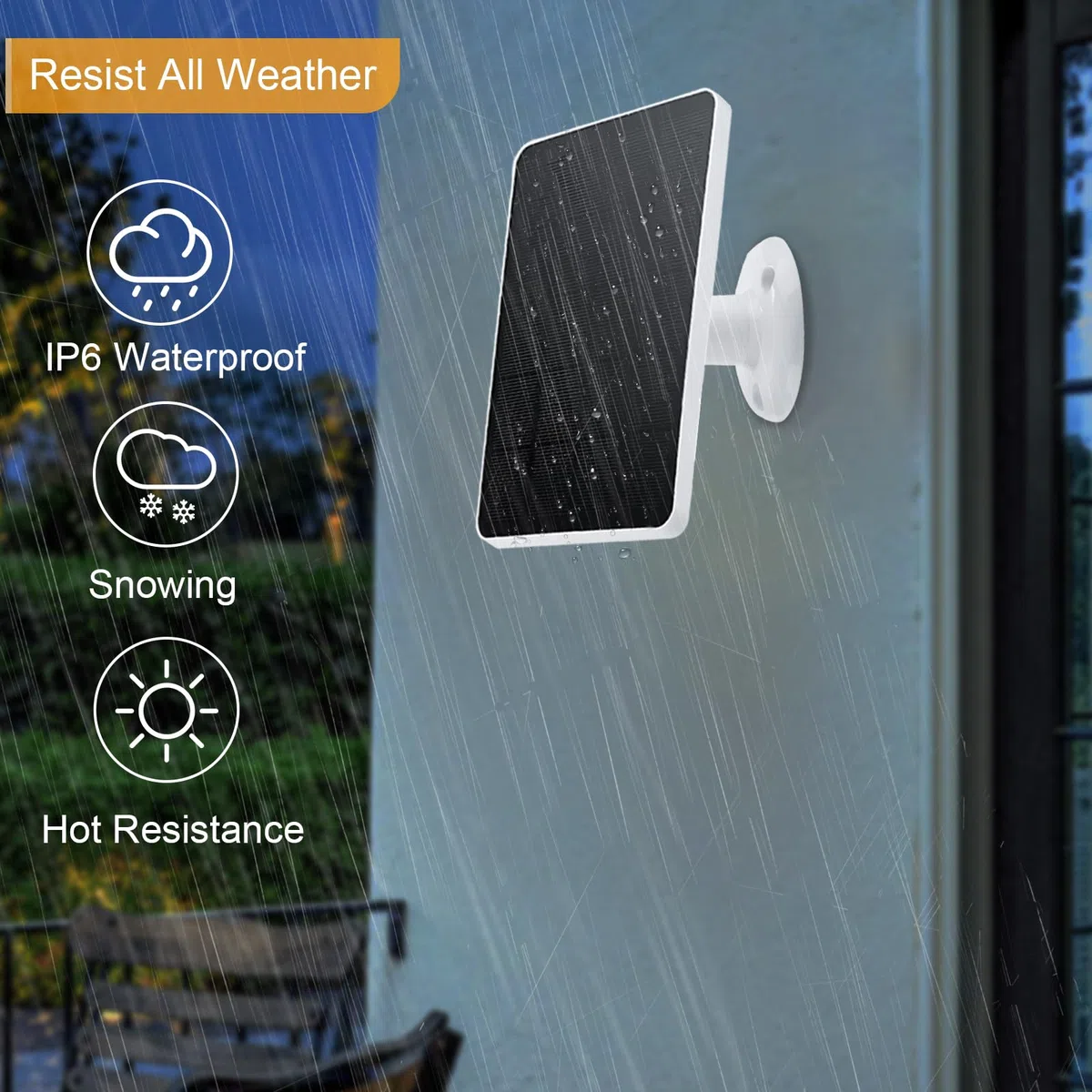 Decdeal Pannello Solare per Telecamera di Sicurezza IP6 Impermeabile Potenza Continua Regolabile a 360 Gradi con Pannelli solari di Ricarica da 10 W 5 V