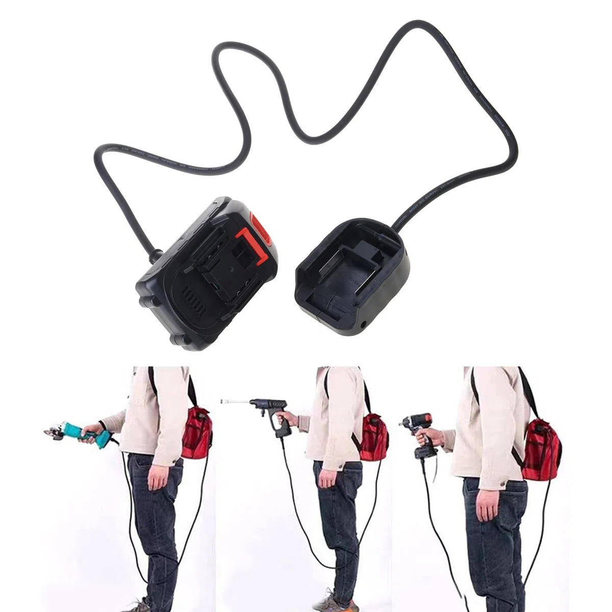 Connettore di alimentazione flessibile da 21 V per uso prolungato della batteria in lavori di ristrutturazione di edifici e giardinaggio, accessorio di manutenzione per giardinaggio