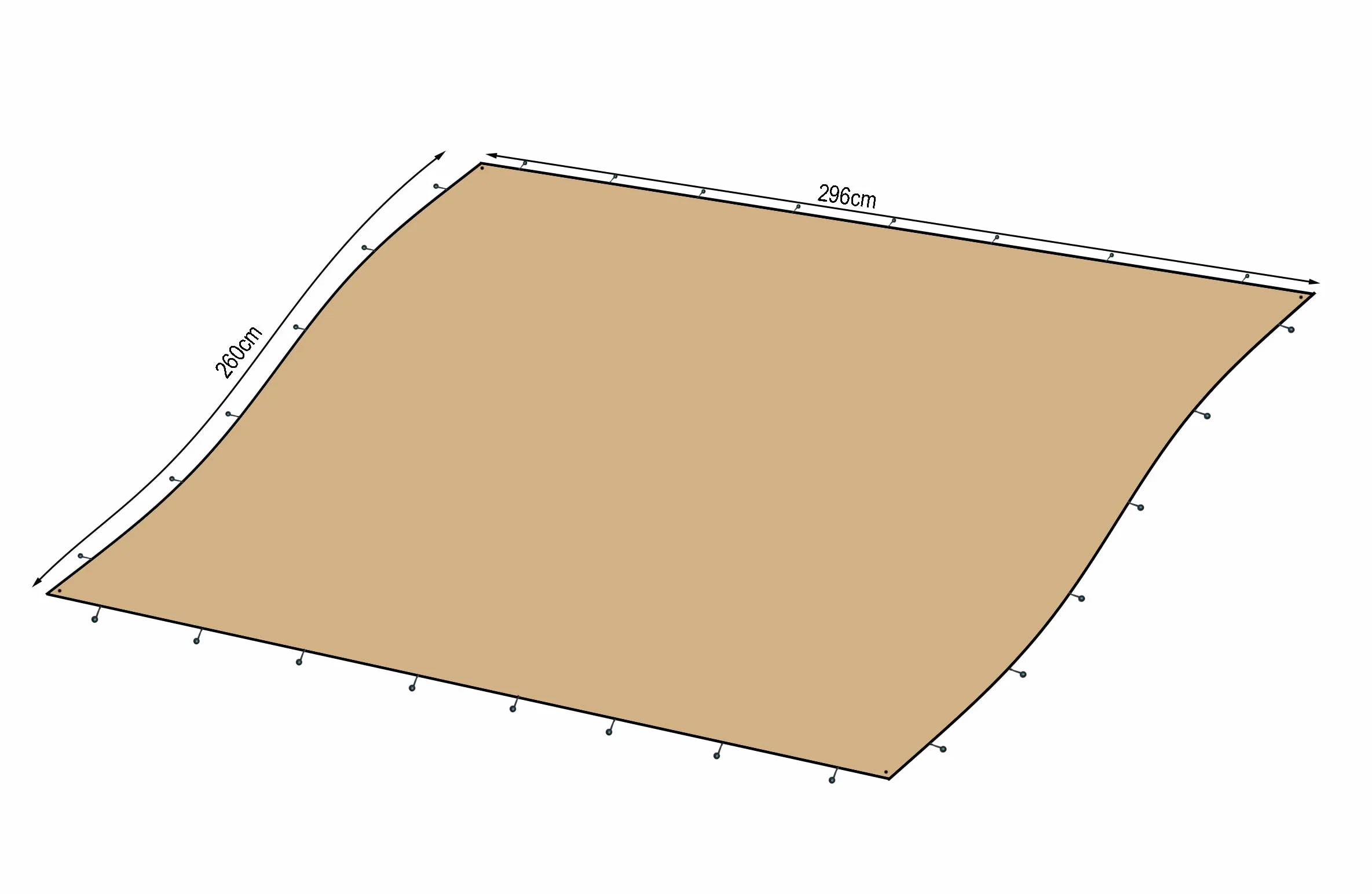 QUICK STAR Tetto di ricambio per terrazze, 250 x 300 cm, colore: sabbia