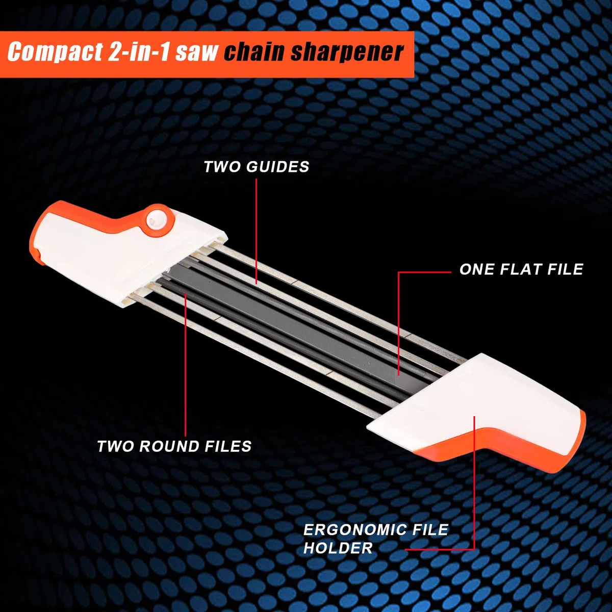 Affilatore Catena 2-in-1 per Motosega Stihl 3/8" LP, Strumento Affilatura Motosega (Lima 4mm)