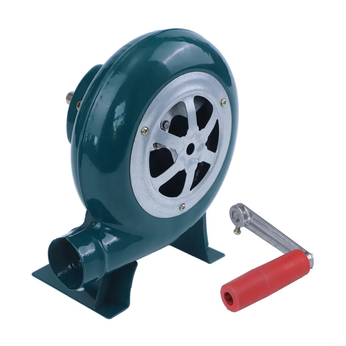 Soffietto manuale a manovella, ventilatore ad aria in ferro, per barbecue, accendifuoco, carbone di avviamento, pompa ad aria per falò, pompa ad aria per cucinare all'aperto, camino portatile (150 W)