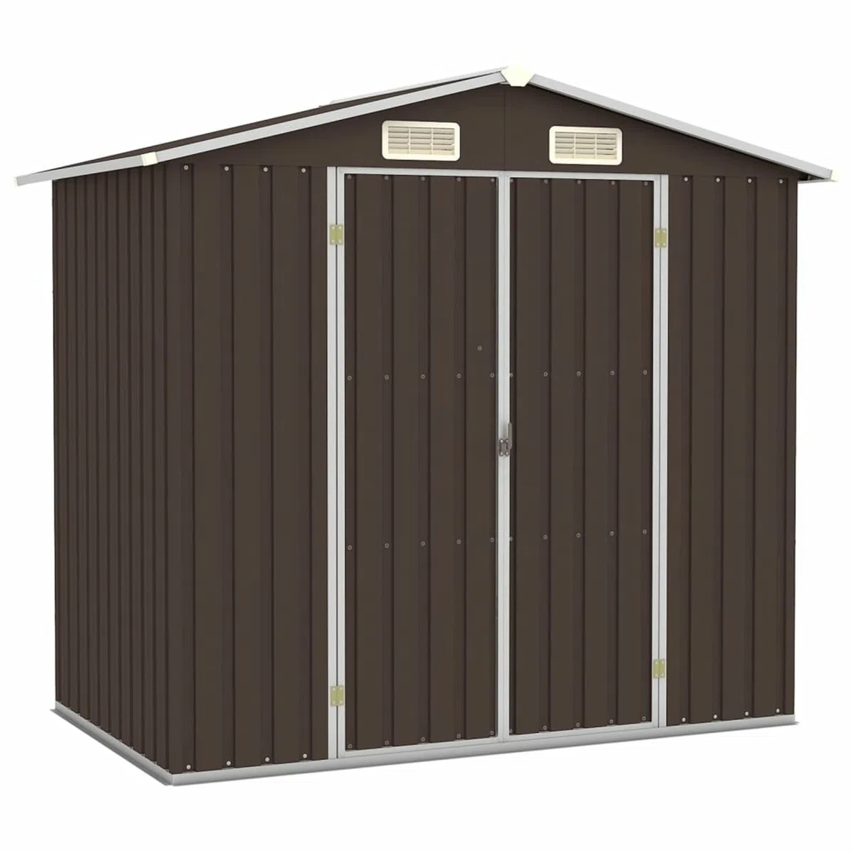 Capanno da Giardino, Casetta Giardino, Capanno Attrezzi da Giardino, Casette da Giardino, Marrone 205x129x183 cm in Acciaio Zincato