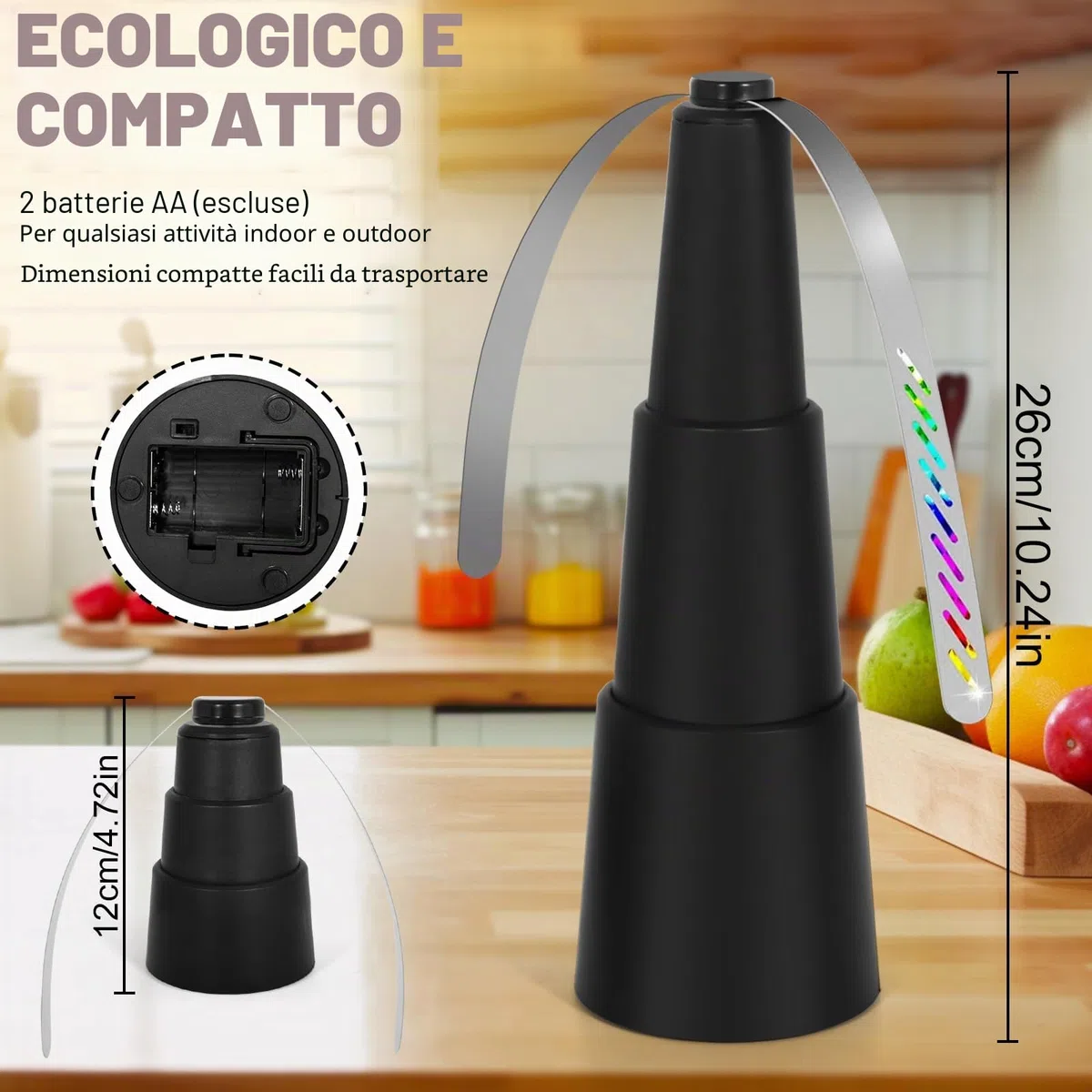 2 Pezzi Repellenti per Mosche, Repellente Mosche Pieghevole Appendibile Ventilatore Anti-Mosche, Scaccia Portatile Mosche daTavolo, Scaccia e Allontana Mosche, Moscerini e Zanzare dal Cibo