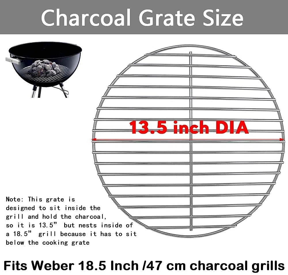 Denmay 7440 34cm Diametro Griglia a Carbone per Weber 47 cm/Griglie a Carbone da 18,5 Pollici, Adatto a Weber One-Touch, Bar-B-Kettle, Fumatore Smokey Mountain Cooker, Jumbo Joe, Bollitore Originale