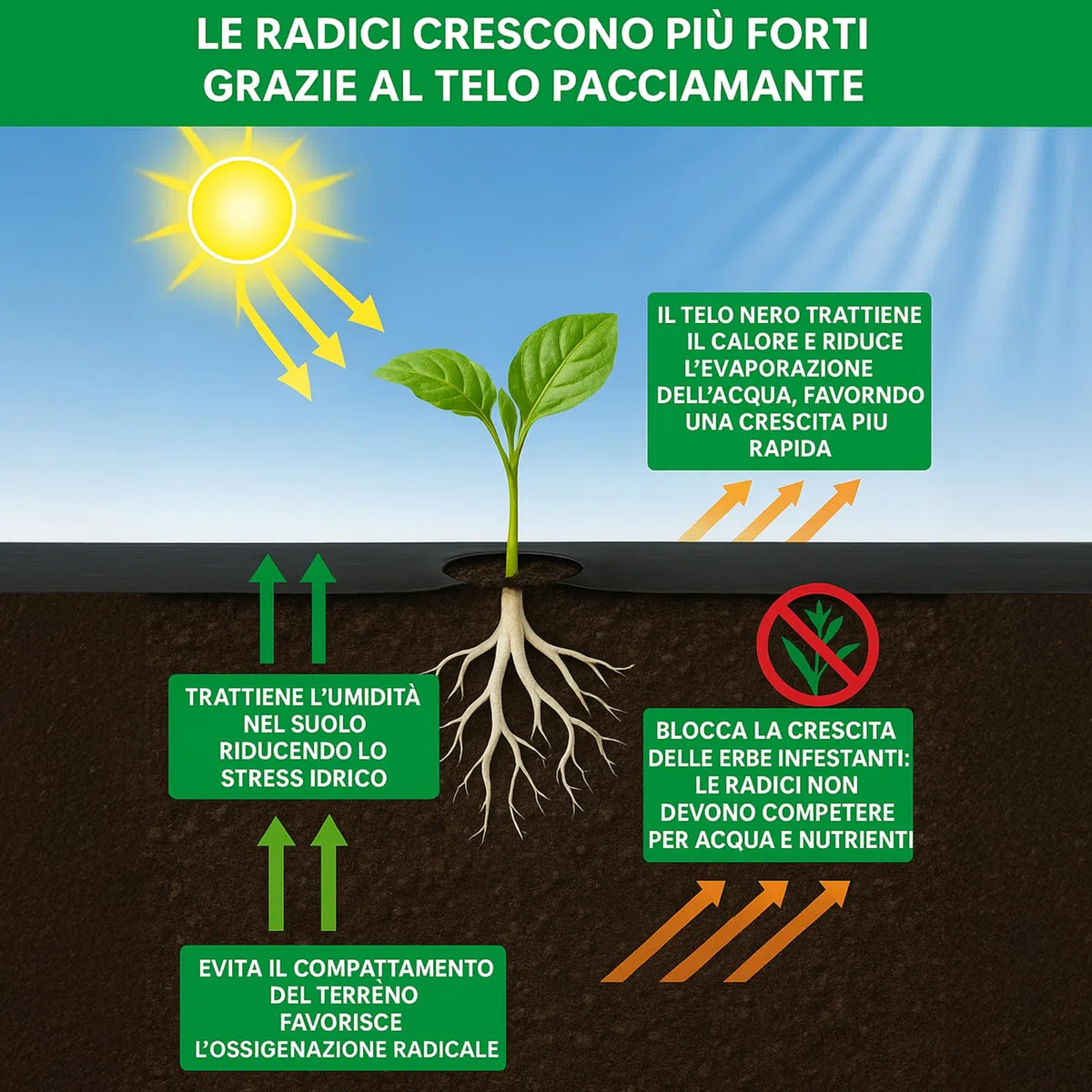 Maka Telo Nero Pacciamatura Orto Anti Erbacce Forato o Senza Fori Giardino Pacciamante Anti-UV Impermeabile all'Acqua Polietilene Spessore Film 5 Micron Cartone (0.9x50 Metri, Forato 40 cm)