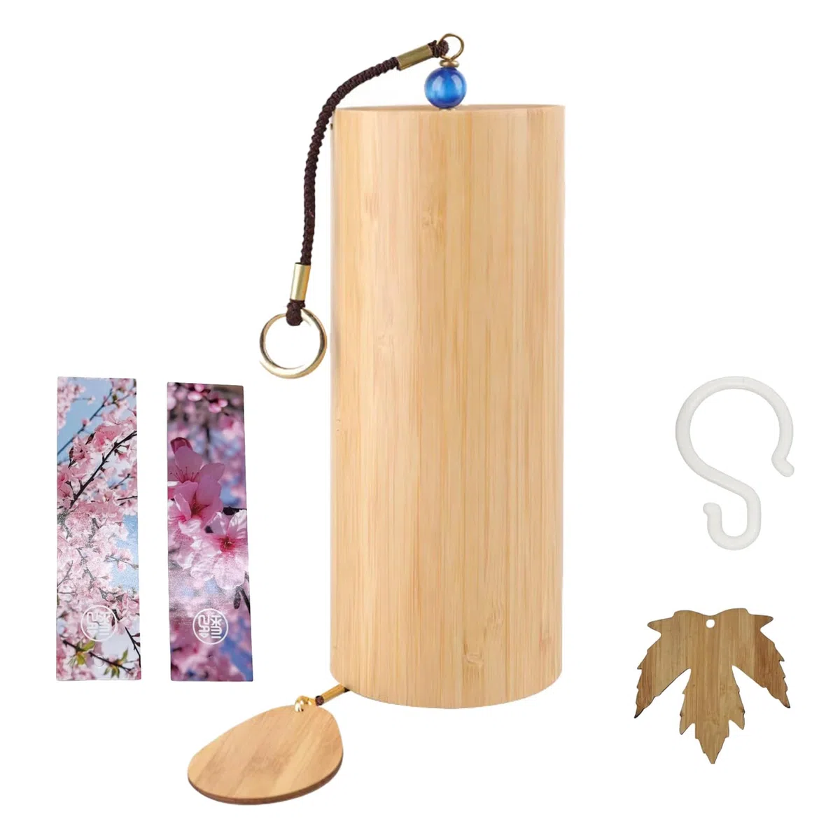 Scacciaspiriti a vento in bambù giapponese, per esterni, da appendere, in bambù naturale, per meditazione e emozioni rilassanti, yoga, meditazione, giardino, ecc