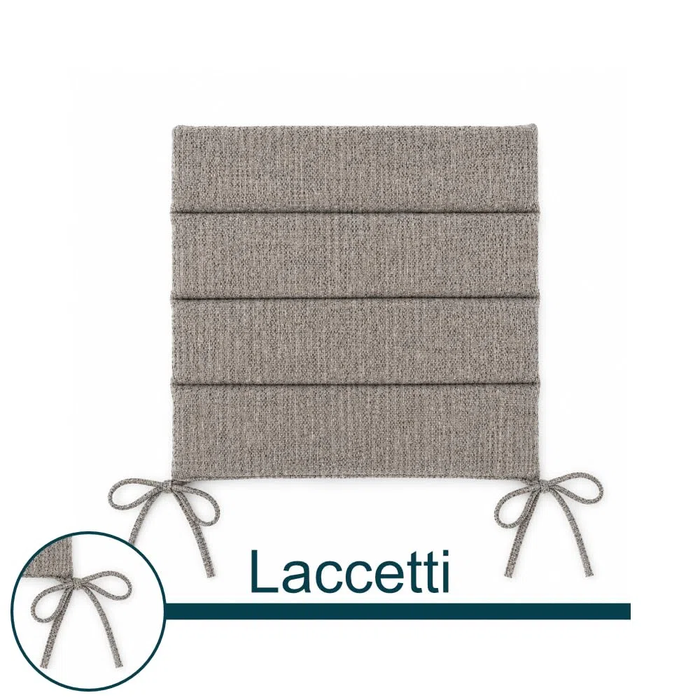 Set 4 Cuscini Seduta Brezza Bianco 45x45 cm con Lacci per Poltrone da Esterno, Lavabili e in Tessuto Idrorepellente