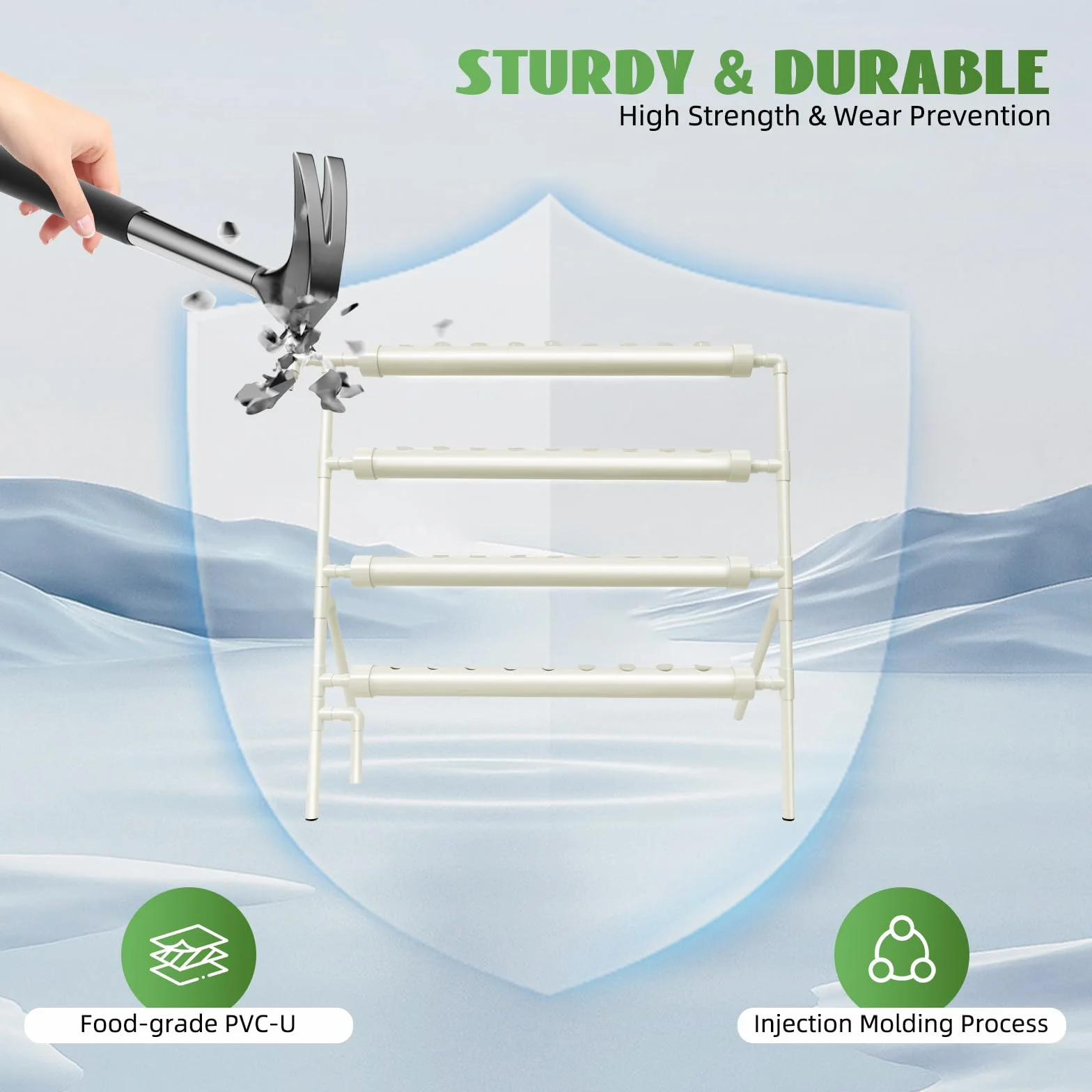 Sistema Idroponico Idroponico Sistema di Coltivazione Idroponica Torre Idroponica Set, Mensola per Piante a 4 Livelli con 36 Fori di Piantumazione, Pompa dell'Acqua, per Uso Interno ed