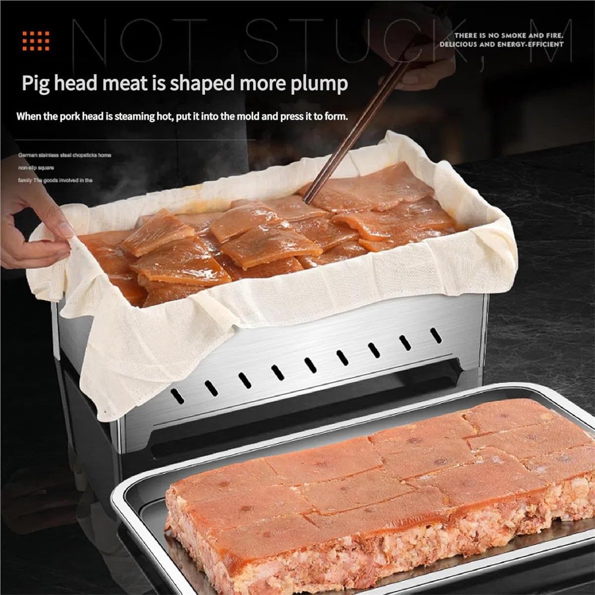 Pressa per carne in acciaio inox, 2 kg, per prosciutto, carne, mattoni, cucina, ristorante