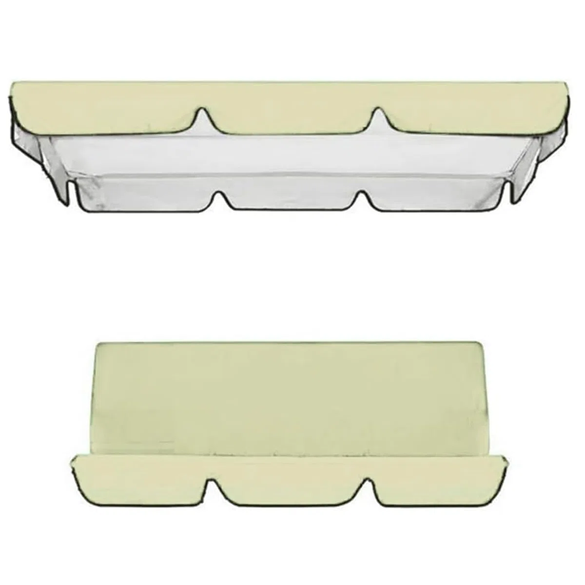 Generico Set di Ricambio per Altalena da Giardino in Tessuto Oxford 210D 3 Posti Impermeabile Resistente al Sole, per la Protezione di Mobili da Giardino
