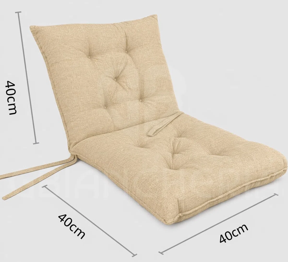 GBiancheria Set di 6 Cuscini Imbottiti per Sedie con Schienale da Esterno ed Interno Resistente e Comodo per Sedie Reclinabili, Spiaggine e Poltrone da Giardino Made in Italy (Beige)
