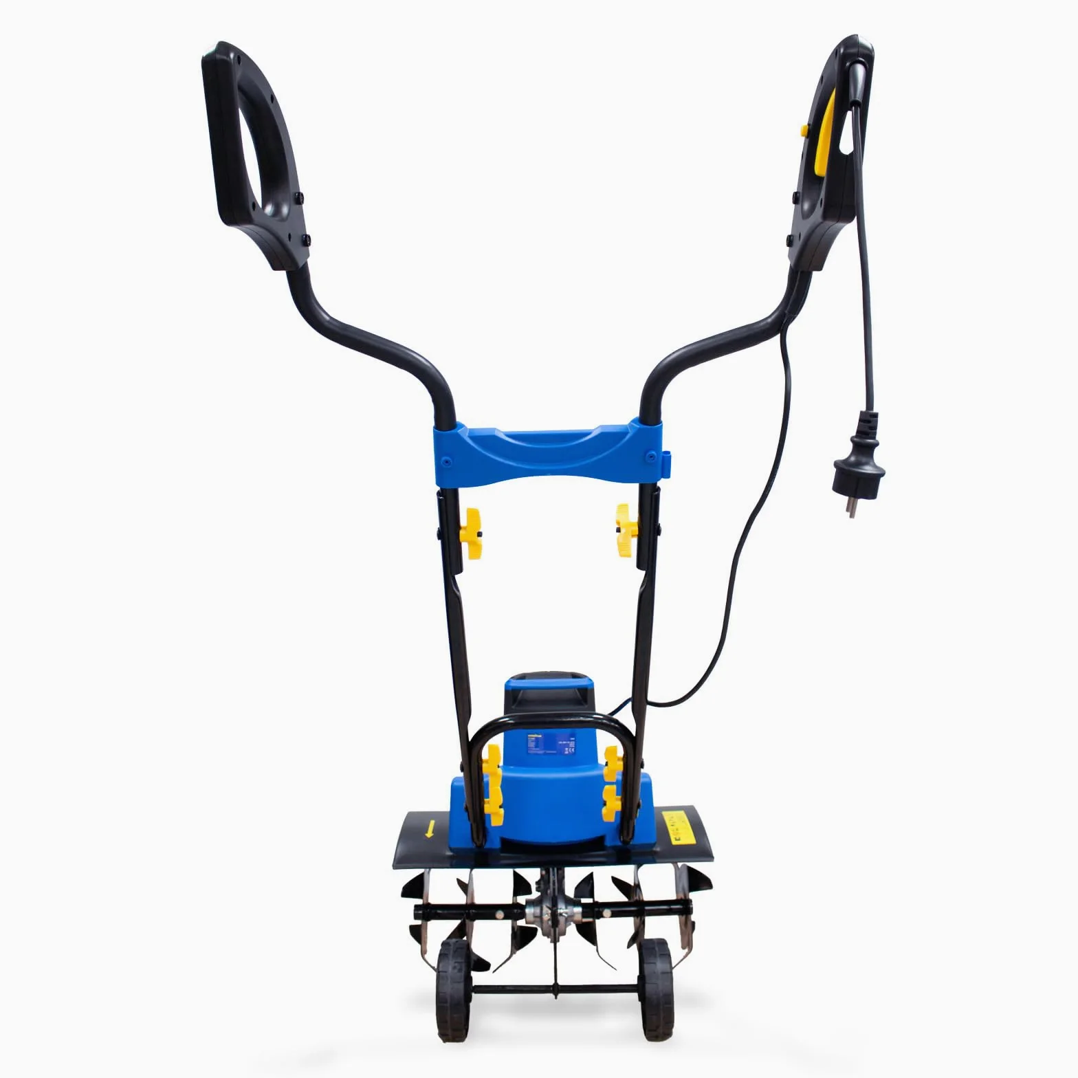 Goodyear - Motocoltivatore elettrico da 1500 W con ruote, larghezza di taglio 450 mm, profondità 180 mm, manubrio pieghevole, altezza regolabile, protezione in metallo