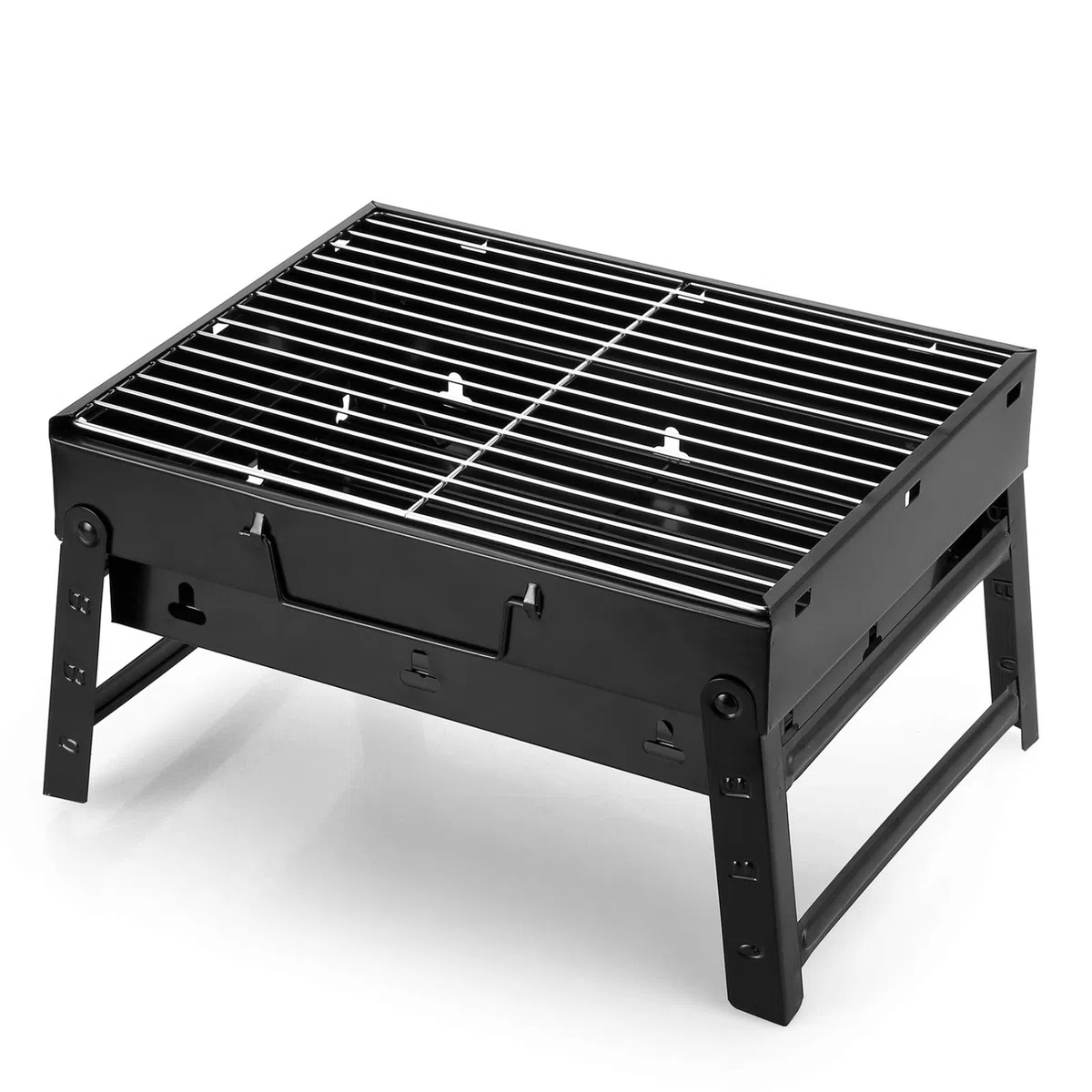 AGM Barbecue Carbone Portatile per 1-4 Persone, Barbecue Grill, BBQ Griglia in Acciaio a Carbone Pieghevole Portatile per Picnic, Viaggi, Patio o Campeggio in Giardino (40 x 27 x 20 CM)