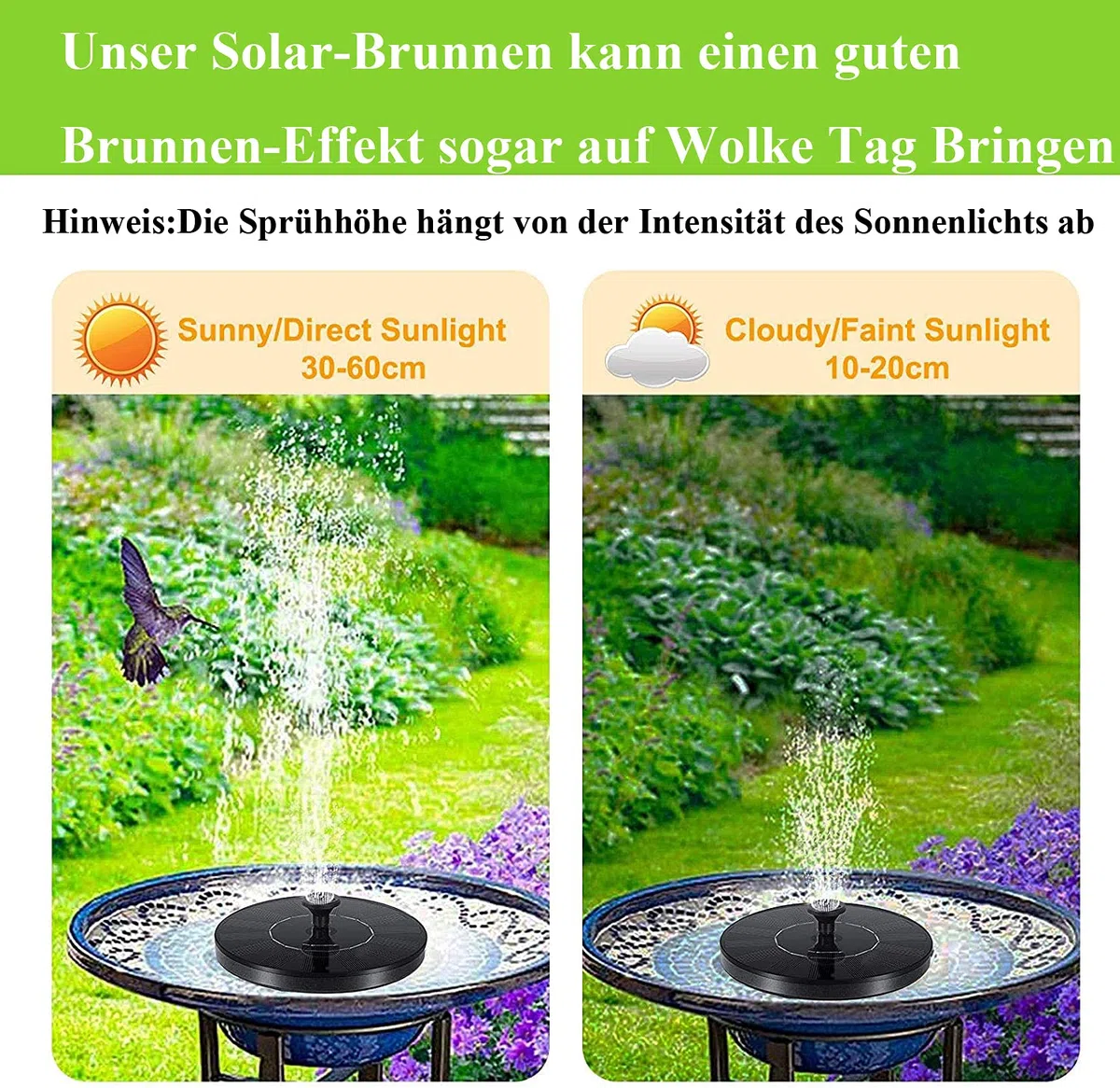 Fontana solare per esterni, fontana solare per esterni, con 6 effetti, pompa dell'acqua solare, pompa per laghetto da giardino o fontana per uccelli, bagno per pesci