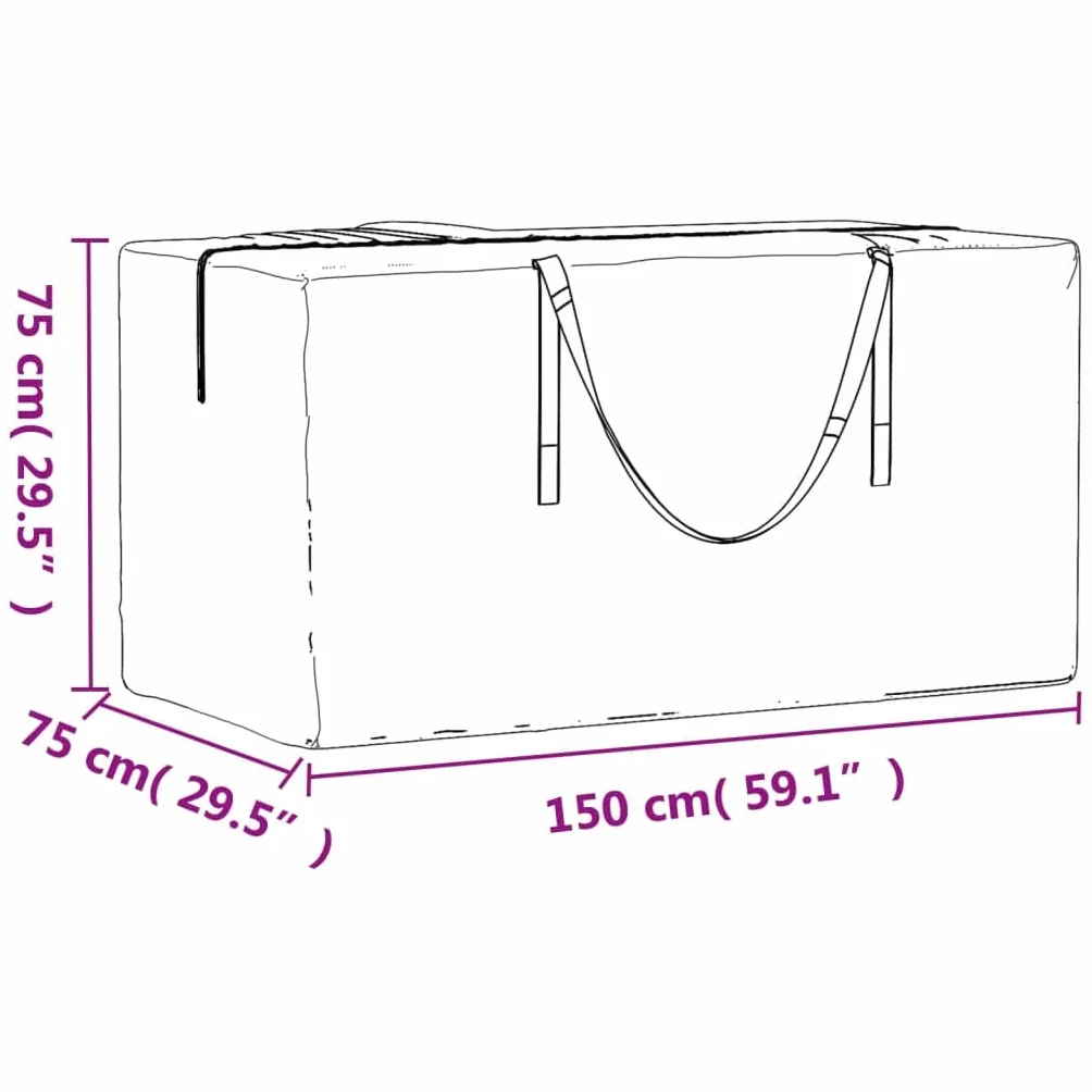 vidaXL Borsa Porta Cuscini da Giardino Nera 150x75x75 cm Polietilene