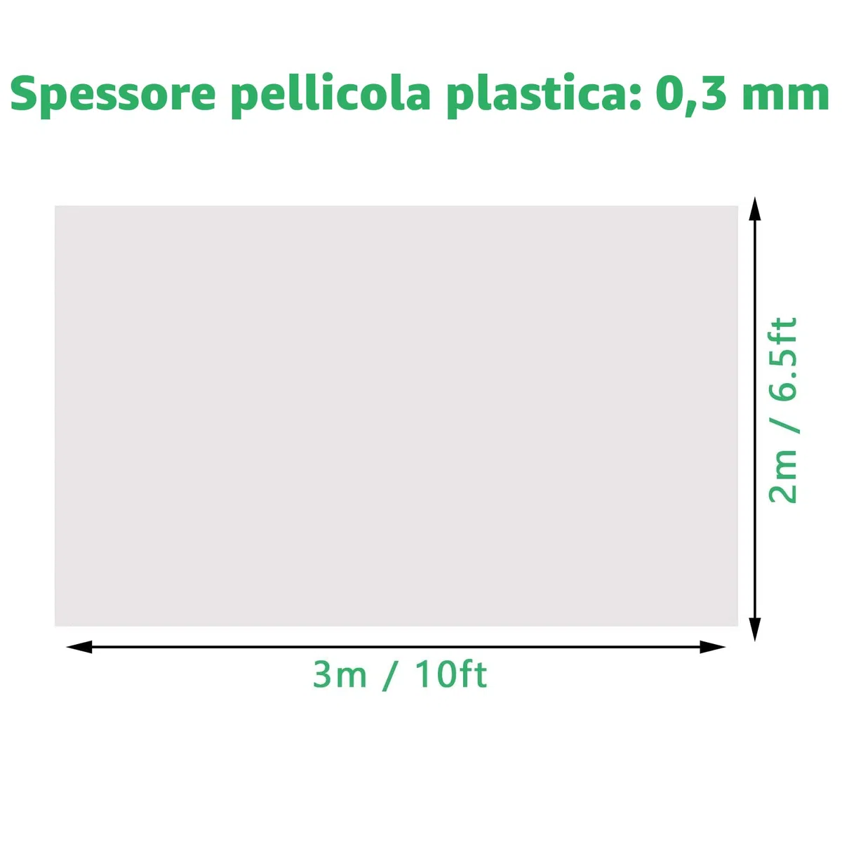 CYH 2M x 3M Telo Protettivo per Serra Polietilene, Telo Serra Trasparente, Extra Spessa Pellicola Protezione Plastica Trasparente per Serra, Giardino, Ristrutturazione, Architettura 125Mu / 500G