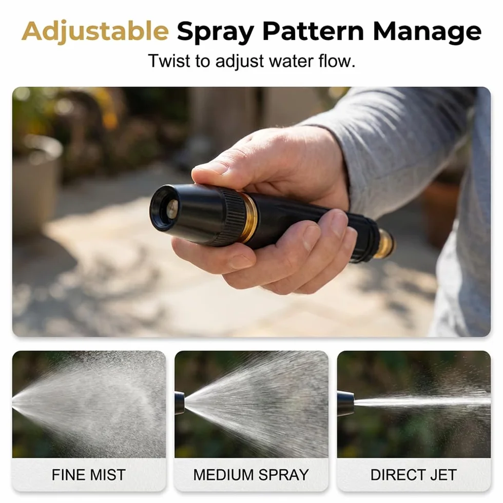 2026 Nuovo Pistola Acqua Giardino per Tubo da Giardino, Pistola Idropulitrice, Modello di Spruzzo Regolabile, Power Jet Pisto-la ad alta pre-ssione, per lavaggio auto giardino (Set B x 1)