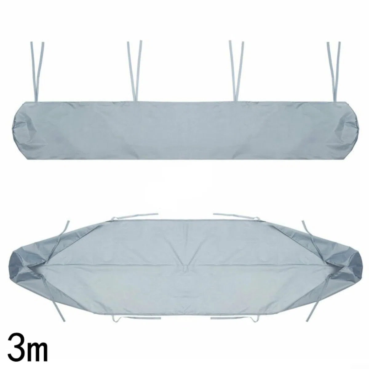 Copertura impermeabile per tenda da patio, in tessuto Oxford 300D, copertura protettiva di ricambio, per veranda, tenda invernale con cordoncino, per esterni, giardino (4 m, grigio)