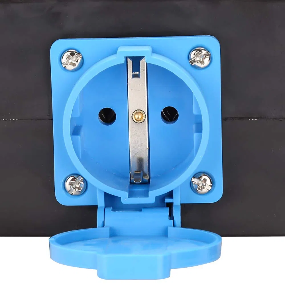 Randaco Distributore di corrente ad alta corrente, CEE, 400 V/16 A+3 x 230 V, presa di contatto, distributore di corrente industriale a 5 pin, IP44, con tappo di sicurezza per cantiere