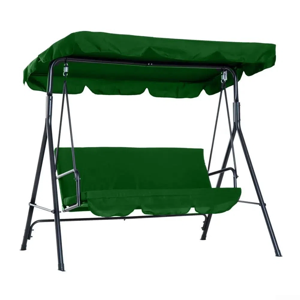 Copertura per dondolo da esterno, tessuto Oxford 210D, impermeabile, di ricambio, per mobili da giardino e patio, protezione solare (tre posti, beige)