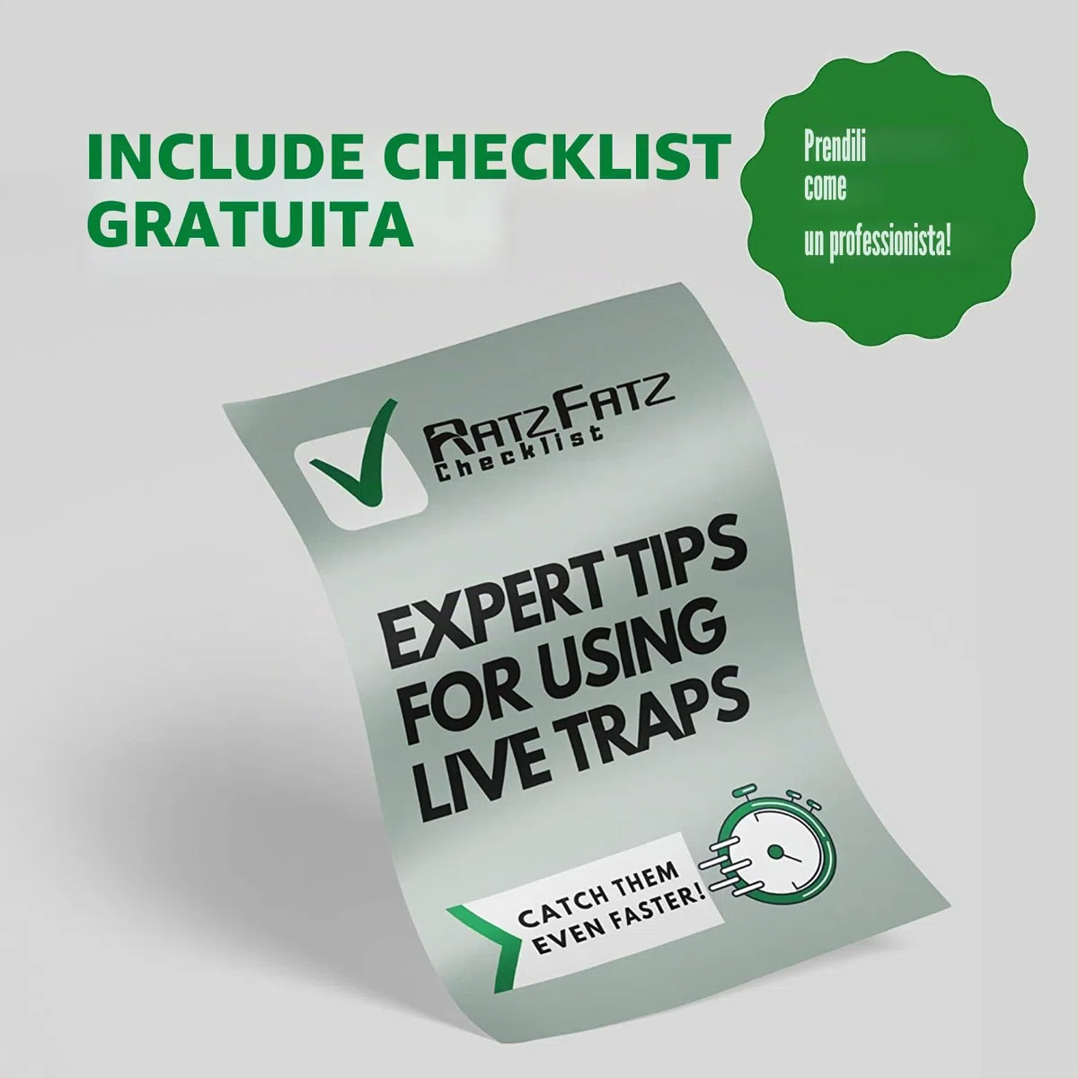 RatzFatz Gabbie Trappola, Trappola Topi● Vincitore 2021 ● Professionale, Giardino e Casa, Set trappola animali, Conigli e Criceti, Sensibilita` Regolabile, Multiuso, Gabbia, Caccia