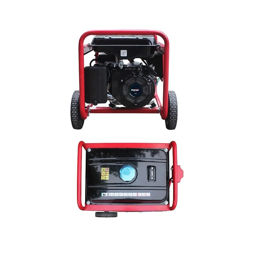 Generatore di corrente 3,2kw monofase a benzina 230V 50HZ AVR carrellato con avviamento a strappo Powermate by PRAMAC EM4100
