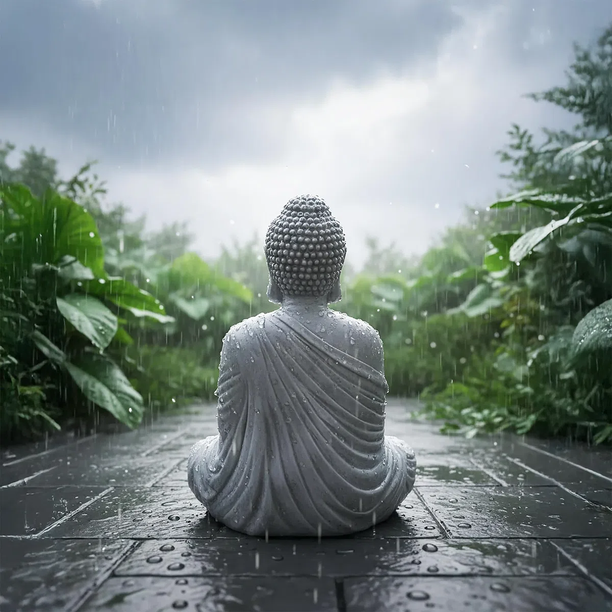 Relaxdays Statua Buddha Seduto, 42 cm, per Giardino e Soggiorno, Effetto Pietra, Resistente