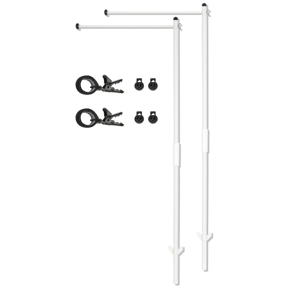 2-Pack asta della bandiera per Garden Flagpole Flagpole staffa di montaggio - Robusto, facile da montare, Incl. Morsetto di montaggio e accessori (bianco)