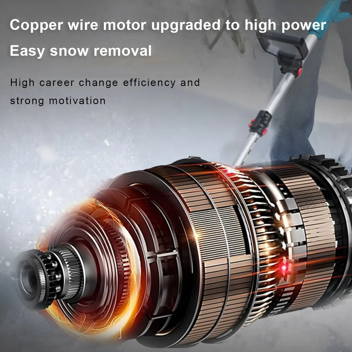 Pala da Neve Elettrica Portatile con Batteria al Litio Senza Fili, Larghezza di Pulizia 31 Cm Pala da Neve per Pulizia Rapida, Manico Regolabile 21 V/3,0 Ah per Patio Comunitario
