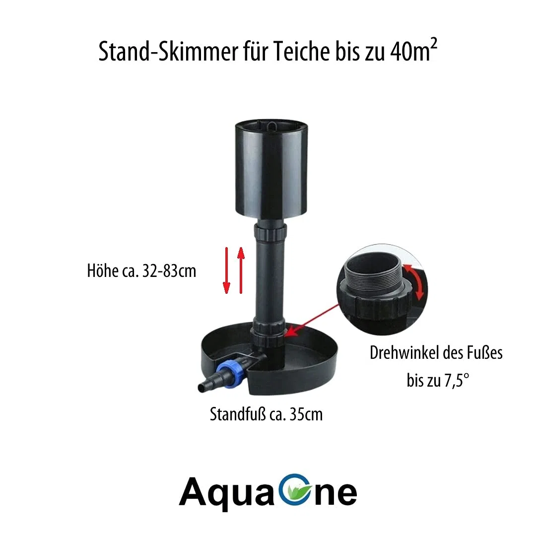 Aquaristikwelt24 - Skimmer CSP-40 per laghetti fino a 40 m2, per laghetti artificiali