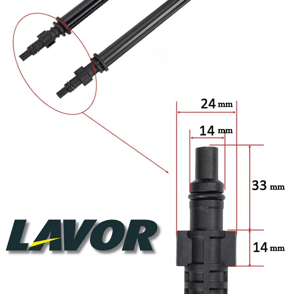 Pistola per Idropulitrice Lavor S'09 con Lancia a Getto Variabile e Lancia Rotante, Adattatore 1/4" Incluso, Compatibile con Idropulitrici Lavor, Attacco Rapido